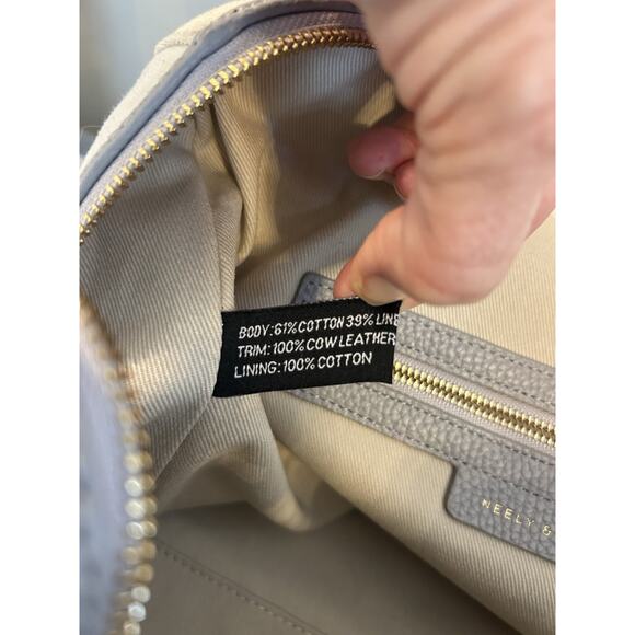 Neely and Chloe x Anthropologie $428 The Weekender Bag Gray Carryall *spot* - Picture 9 of 14